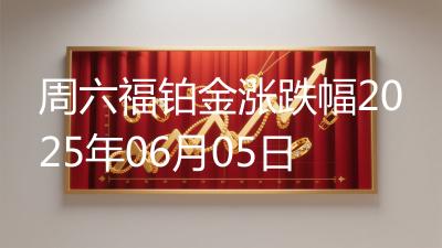 周六福铂金涨跌幅2025年06月05日
