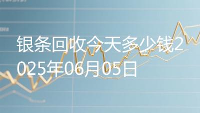 银条回收今天多少钱2025年06月05日