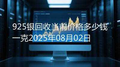 925银回收当前价格多少钱一克2025年08月02日