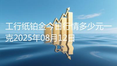工行纸铂金今日行情多少元一克2025年08月12日