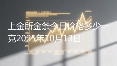 上金所金条今日价格多少一克2025年10月13日