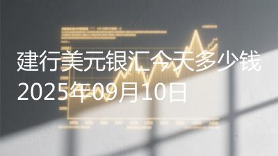 建行美元银汇今天多少钱2025年09月10日