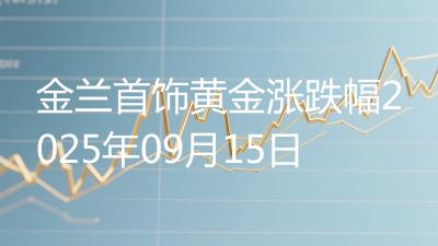金兰首饰黄金涨跌幅2025年09月15日