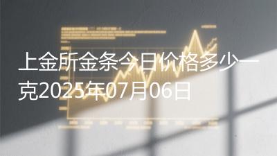 上金所金条今日价格多少一克2025年07月06日