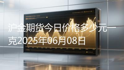 沪金期货今日价格多少元一克2025年06月08日