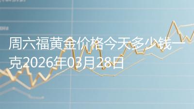 周六福黄金价格今天多少钱一克2026年03月28日