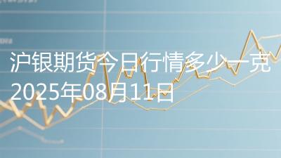 沪银期货今日行情多少一克2025年08月11日