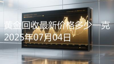 黄金回收最新价格多少一克2025年07月04日