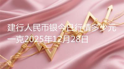 建行人民币银今日行情多少元一克2025年12月28日