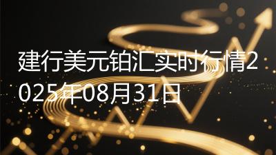 建行美元铂汇实时行情2025年08月31日