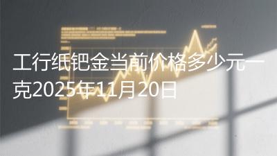 工行纸钯金当前价格多少元一克2025年11月20日