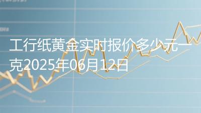 工行纸黄金实时报价多少元一克2025年06月12日