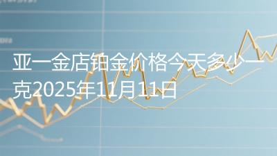 亚一金店铂金价格今天多少一克2025年11月11日