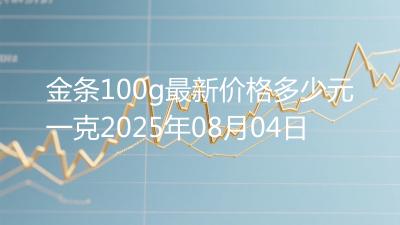 金条100g最新价格多少元一克2025年08月04日