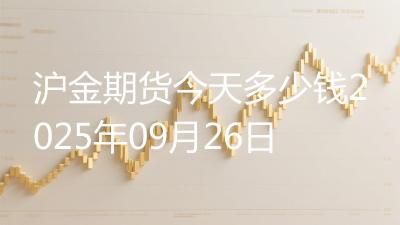 沪金期货今天多少钱2025年09月26日