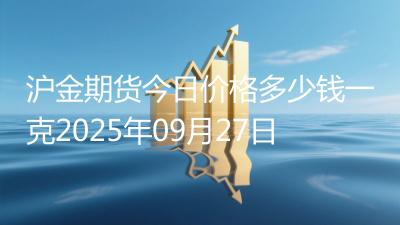 沪金期货今日价格多少钱一克2025年09月27日