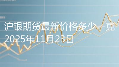 沪银期货最新价格多少一克2025年11月23日