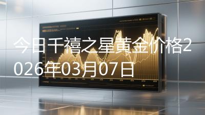 今日千禧之星黄金价格2026年03月07日
