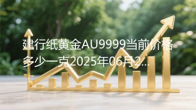 建行纸黄金AU9999当前价格多少一克2025年06月27日