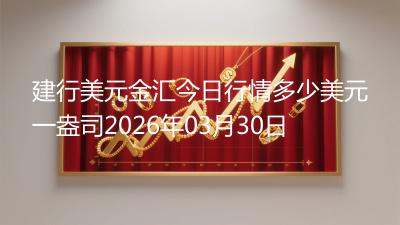 建行美元金汇今日行情多少美元一盎司2026年03月30日