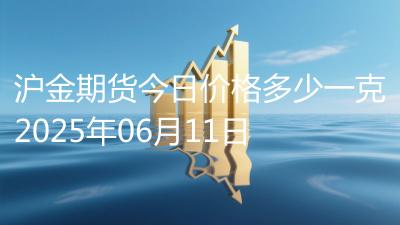 沪金期货今日价格多少一克2025年06月11日