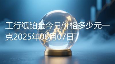 工行纸铂金今日价格多少元一克2025年06月07日