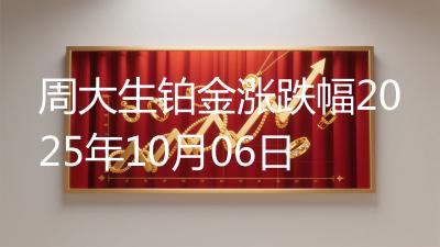 周大生铂金涨跌幅2025年10月06日
