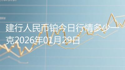 建行人民币铂今日行情多少一克2026年01月29日