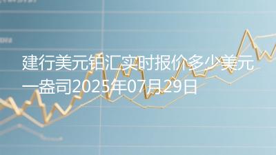 建行美元铂汇实时报价多少美元一盎司2025年07月29日