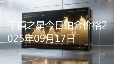 千禧之星今日铂金价格2025年09月17日