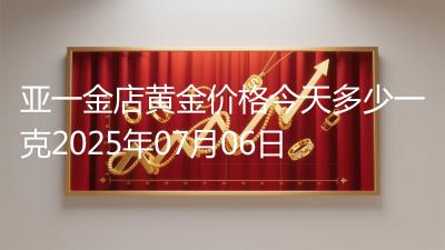 亚一金店黄金价格今天多少一克2025年07月06日