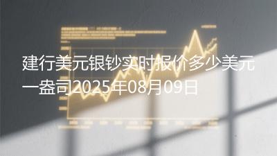 建行美元银钞实时报价多少美元一盎司2025年08月09日