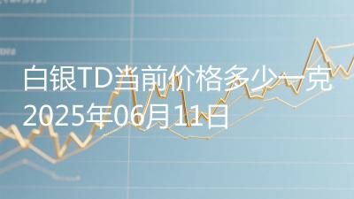 白银TD当前价格多少一克2025年06月11日