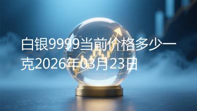 白银9999当前价格多少一克2026年03月23日