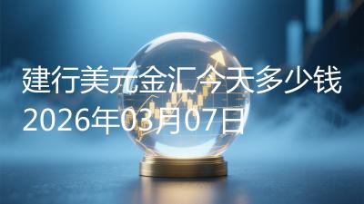 建行美元金汇今天多少钱2026年03月07日