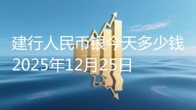 建行人民币银今天多少钱2025年12月25日