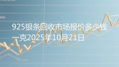 925银条回收市场报价多少钱一克2025年10月21日