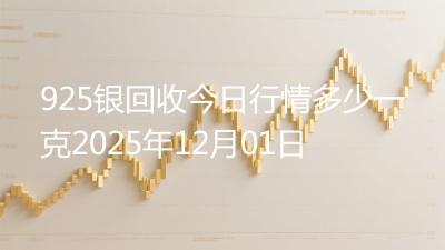 925银回收今日行情多少一克2025年12月01日