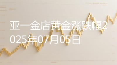 亚一金店黄金涨跌幅2025年07月05日