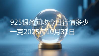 925银条回收今日行情多少一克2025年10月31日