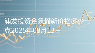 浦发投资金条最新价格多少一克2025年08月13日