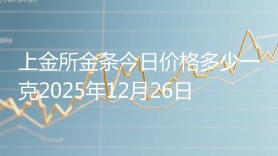 上金所金条今日价格多少一克2025年12月26日