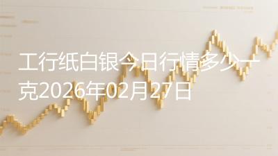 工行纸白银今日行情多少一克2026年02月27日