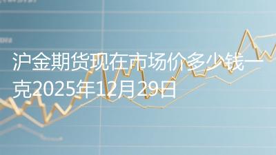 沪金期货现在市场价多少钱一克2025年12月29日