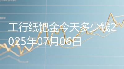 工行纸钯金今天多少钱2025年07月06日