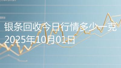 银条回收今日行情多少一克2025年10月01日