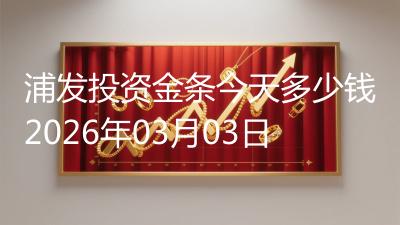 浦发投资金条今天多少钱2026年03月03日