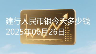 建行人民币银今天多少钱2025年06月26日