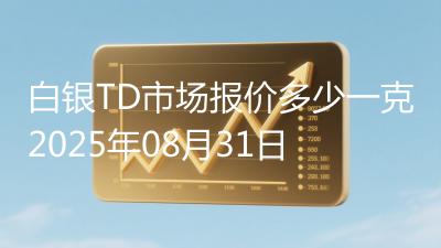 白银TD市场报价多少一克2025年08月31日