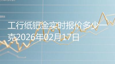 工行纸钯金实时报价多少一克2026年02月17日